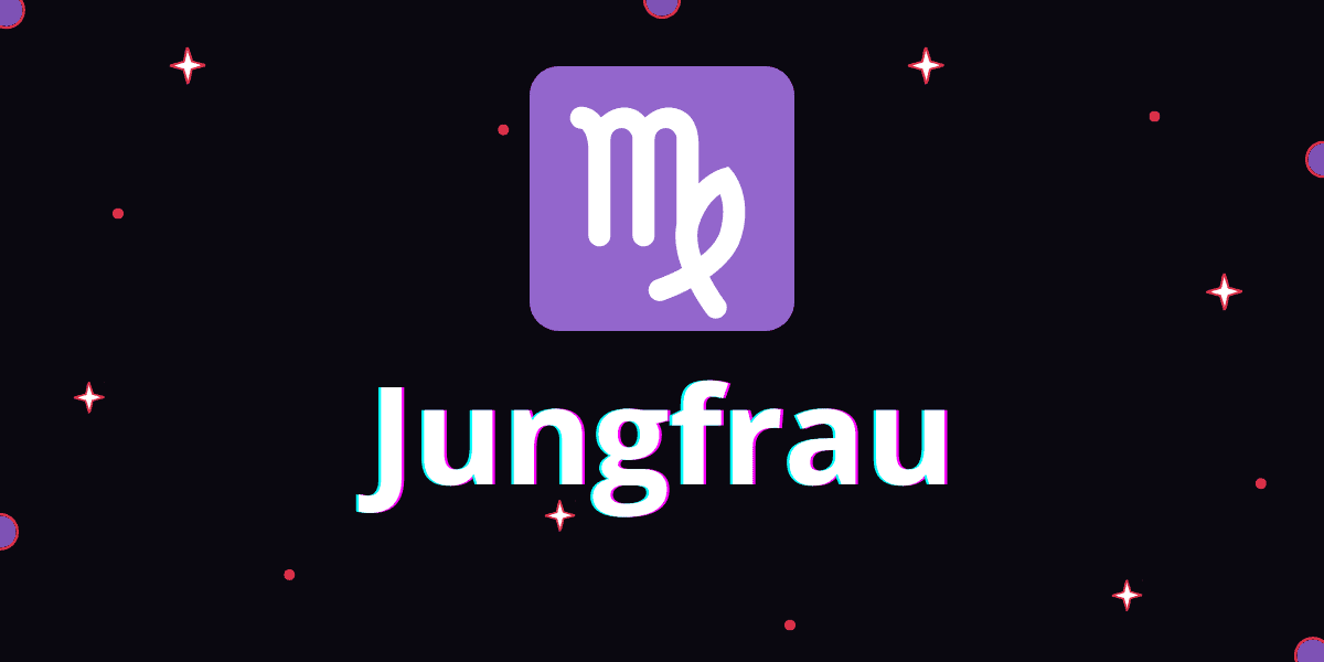 Sternzeichen Jungfrau auf schwarzem Hintergrund