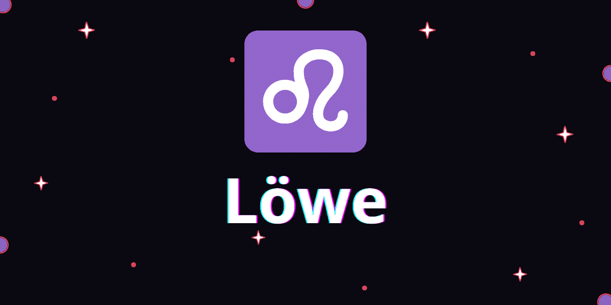 Sternzeichen Löwe auf schwarzem Hintergrund