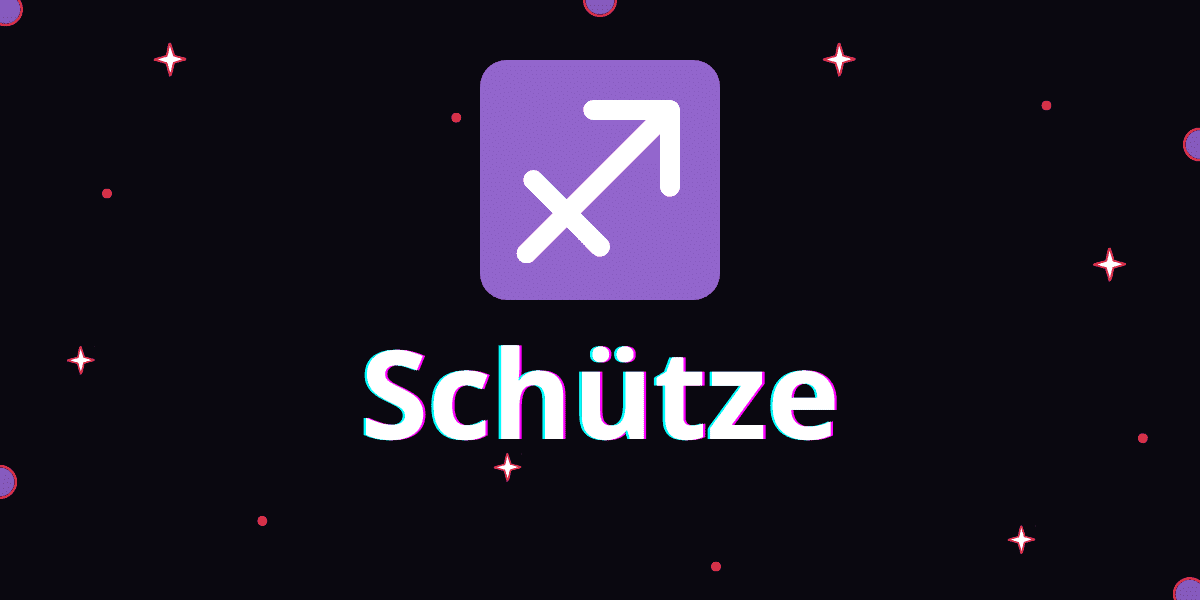 Sternzeichen Schütze auf schwarzem Hintergrund