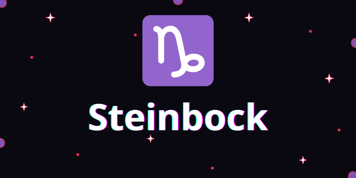 Sternzeichen Steinbock auf schwarzem Hintergrund