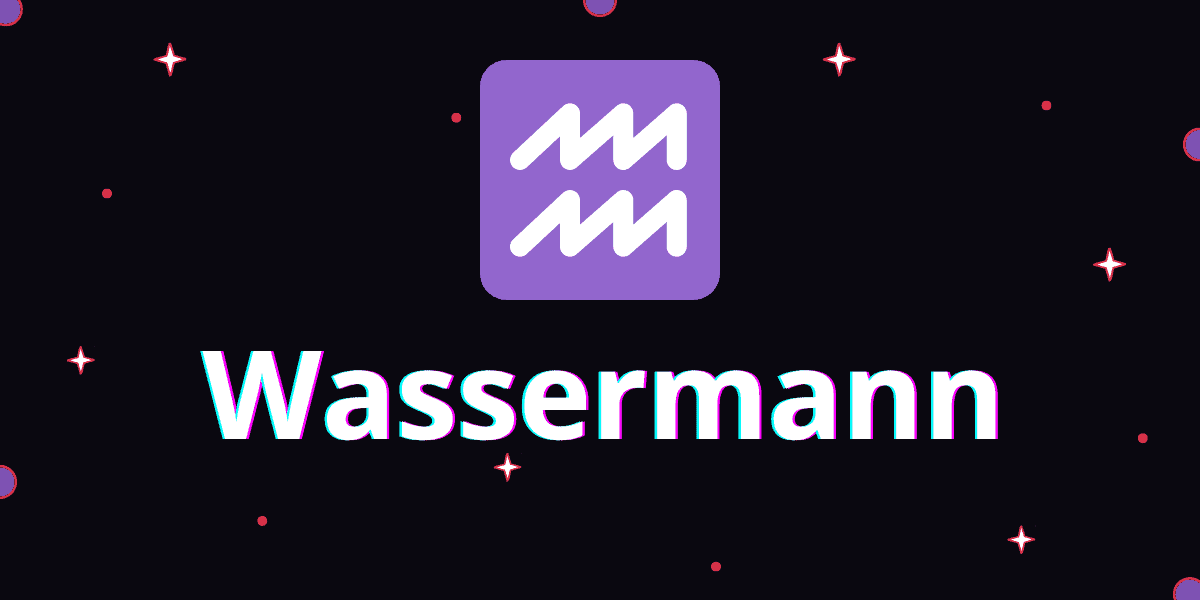 Sternzeichen Wassermann  auf schwarzem Hintergrund