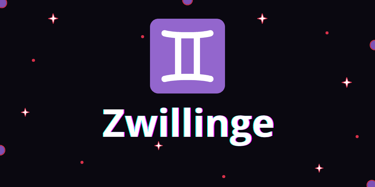 Sternzeichen Zwillinge auf schwarzem Hintergrund
