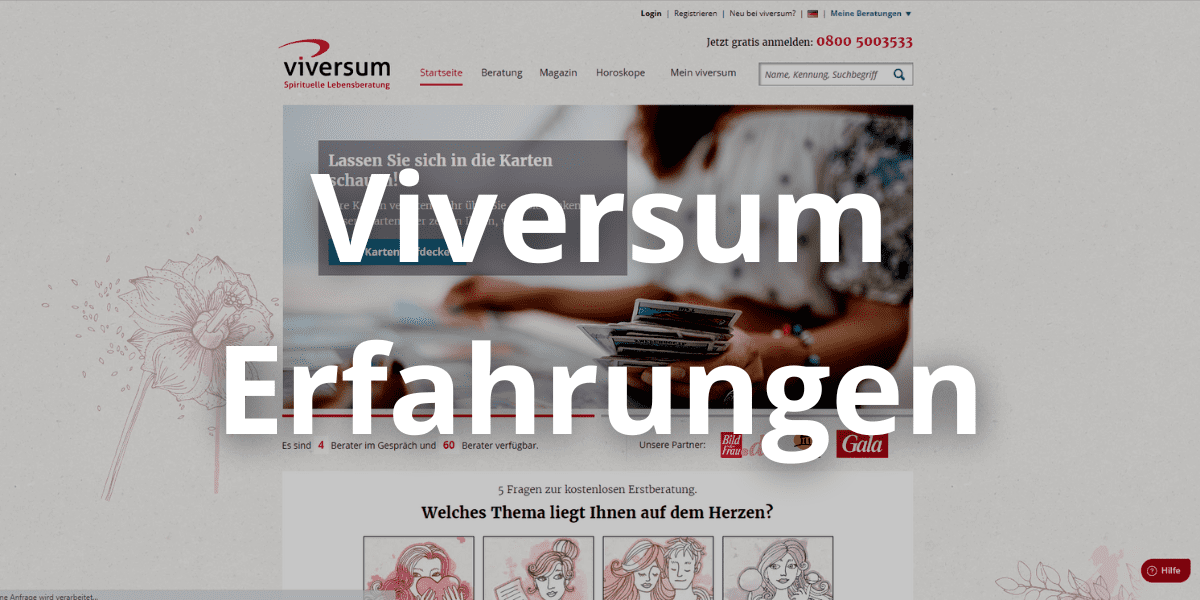 Die Viversum Homepage auf der wir unsere Erfahrungen gesammelt haben